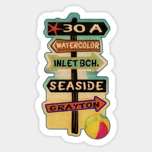 30 A Florida Walton County Watercolor Inlet Beach Seaside Grayton Beach Sticker